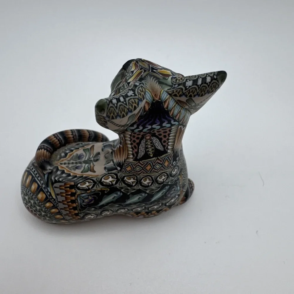 Jon Stuart Anderson Dragonfly Cat‎ Polymer Clay Figurine Feline Sculpture Kitten